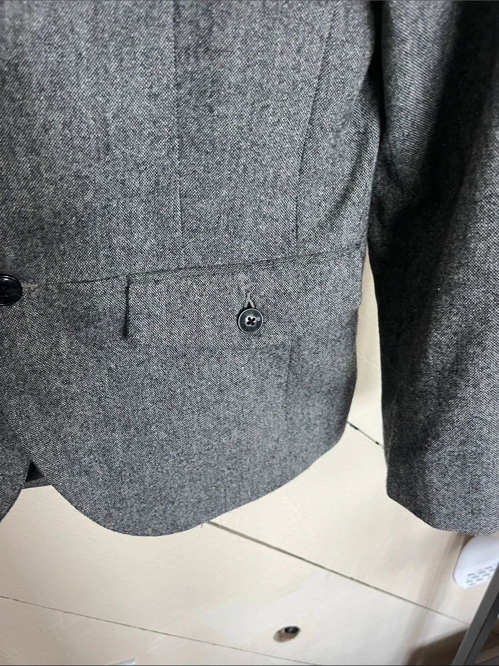 Kenneth Cole Reaction Gray Single-Breasted Notch Lapel Blazer